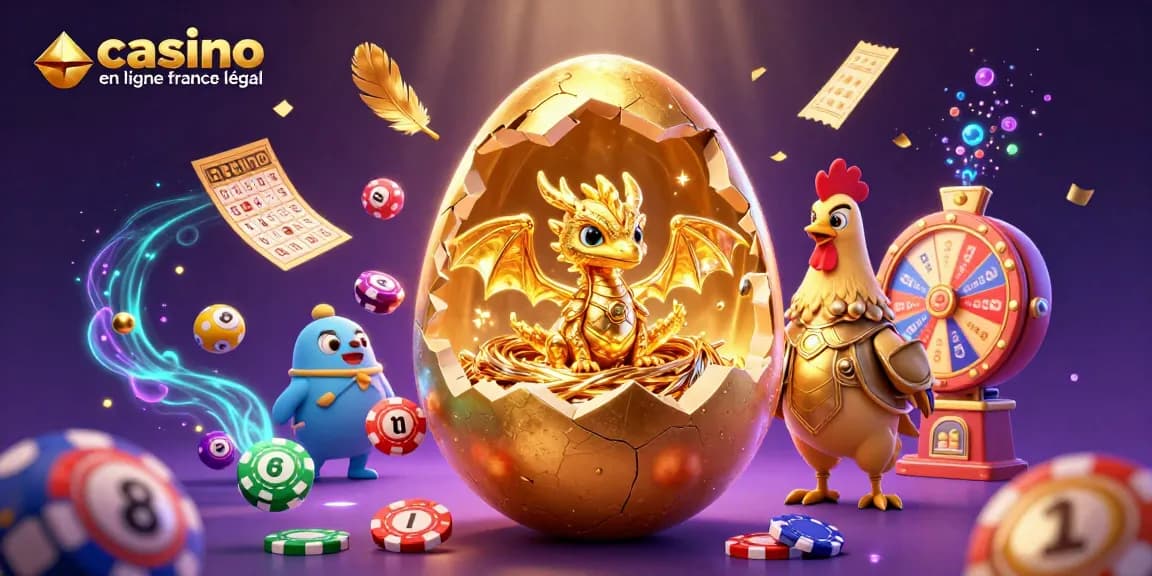 Découvrez le casino en ligne France légal avec un dragon doré et des éléments de jeu dynamiques.