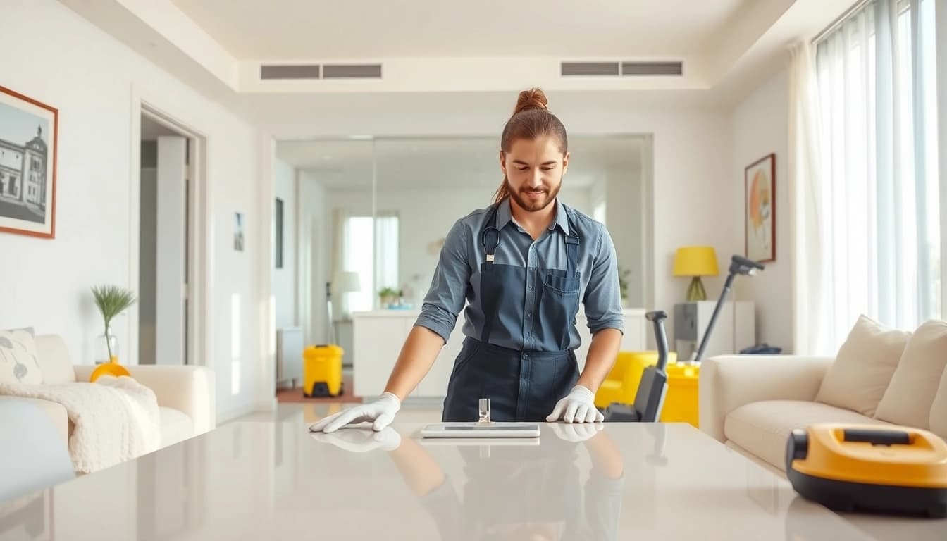 Dynamic bond cleaning Logan scene featuring professional cleaners ensuring a spotless environment.