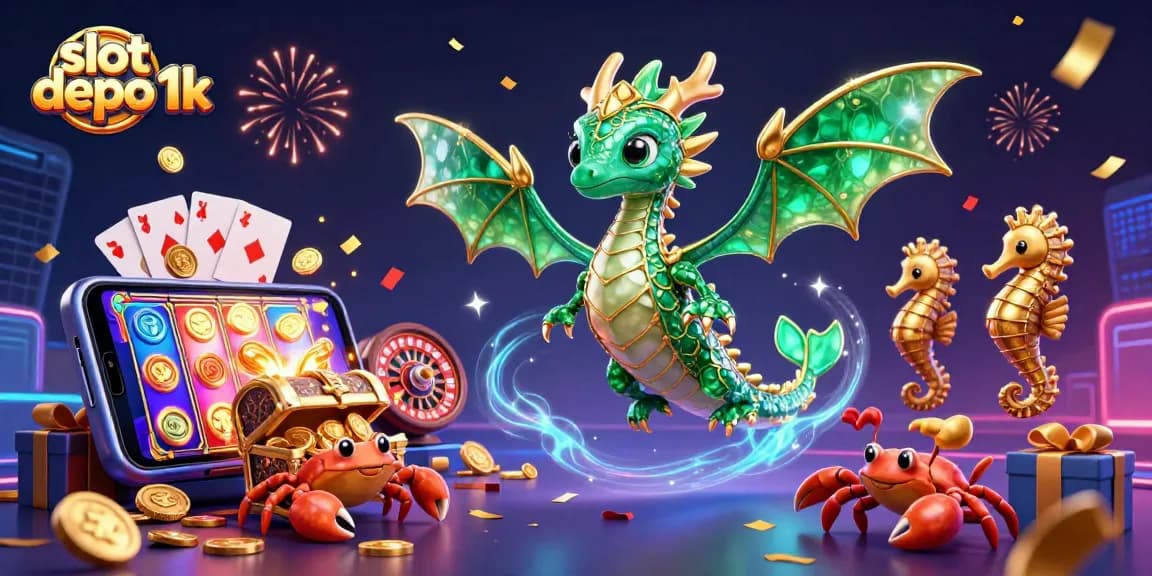 Menikmati pengalaman slot depo 1k dengan dragon laut yang megah dan game slot menarik.
