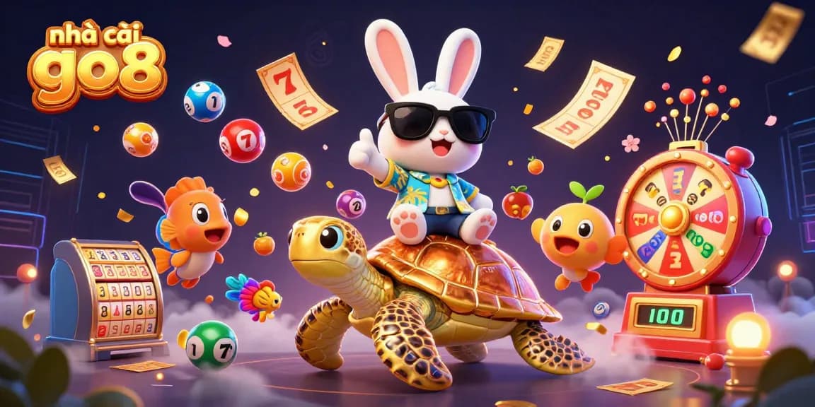 Experience the excitement at nhà cái go8 with colorful slots, dynamic characters, and festive game elements.