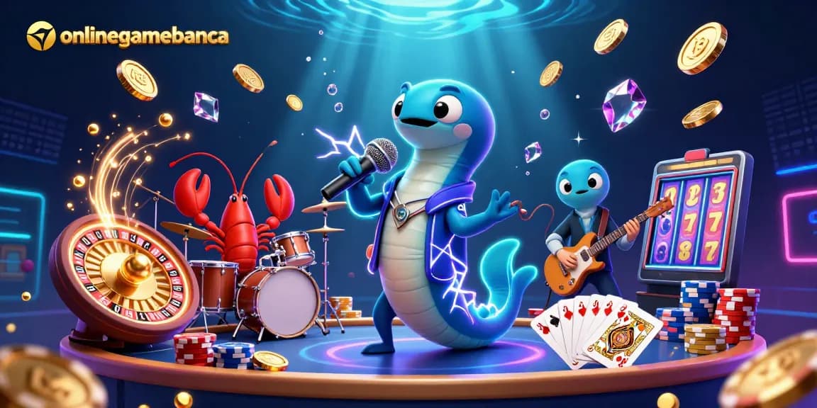 Engage with the dynamic onlinegamebanca celebrity casino scene featuring a DJ eel and vibrant gambling elements.