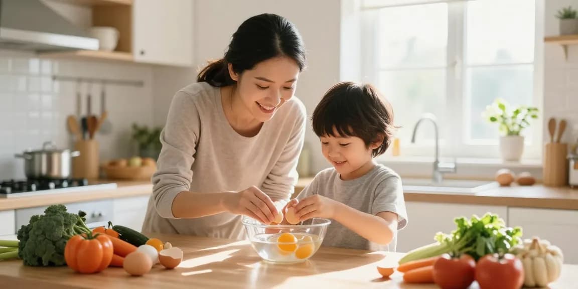 Melakukan Egg Float Test di dapur rumah dengan panduan NAGA2000 untuk memeriksa kesegaran telur.