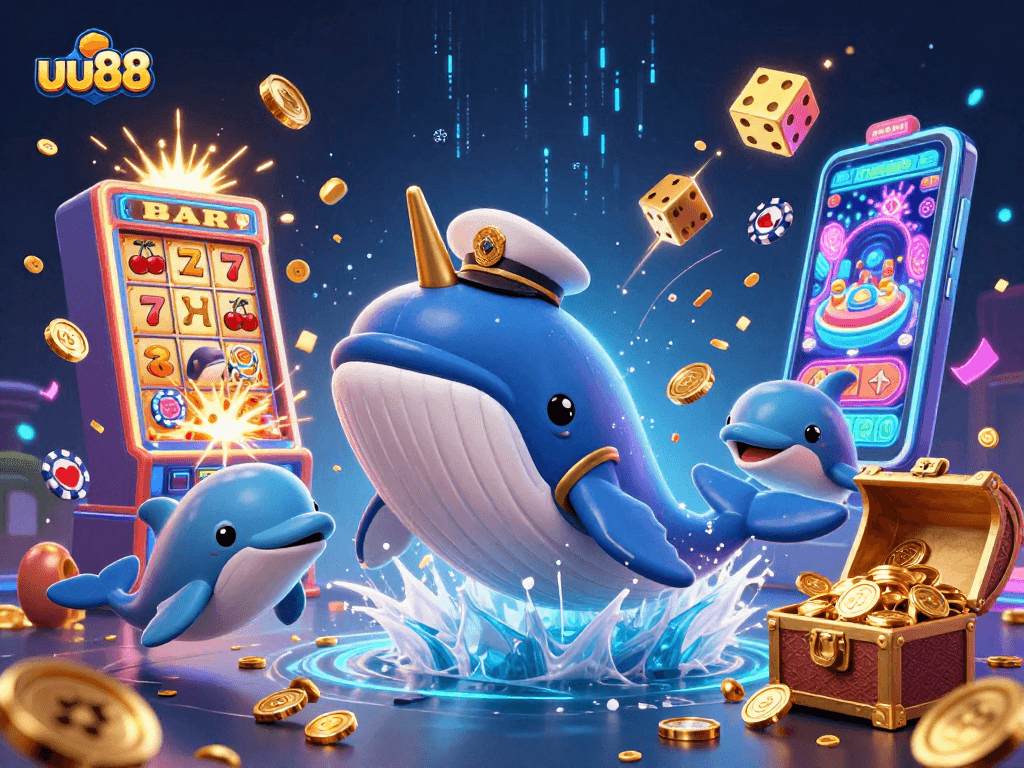 Experience wins with uu88 featuring a massive jackpot explosion and playful sea creatures in the scene
