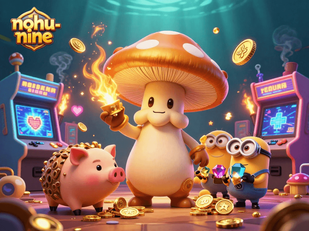 Nohu-nine showcases thrilling magic with vibrant casino elements in an engaging 3D illustration.