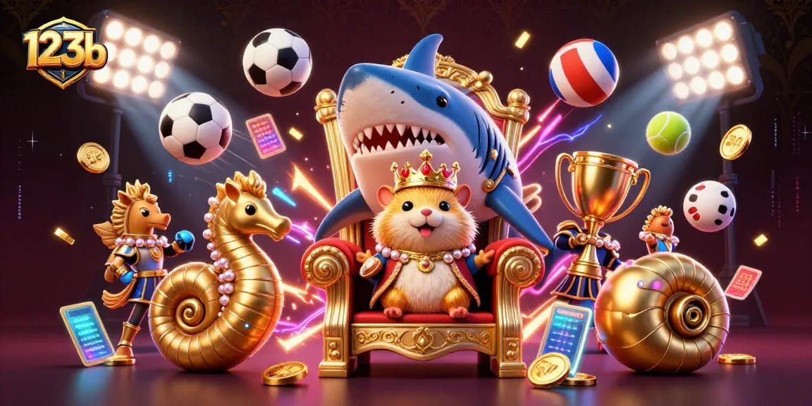 Join the excitement of 123b sports betting with dynamic elements and royal characters.