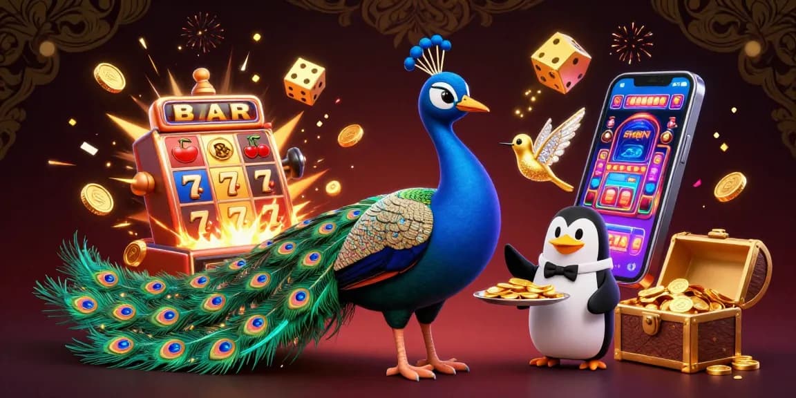 Experience thrilling gaming with platformgames: a 3D scene of casino excitement filled with vibrant characters.