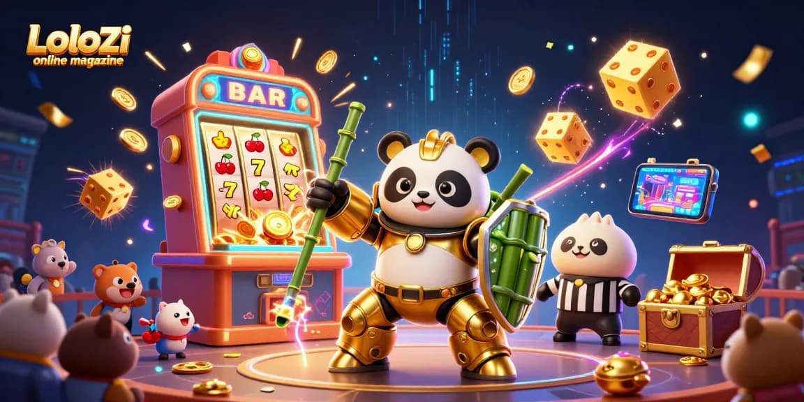 Lolozi online magazine showcases a captivating 3D casino showdown with dynamic game elements and vibrant characters.