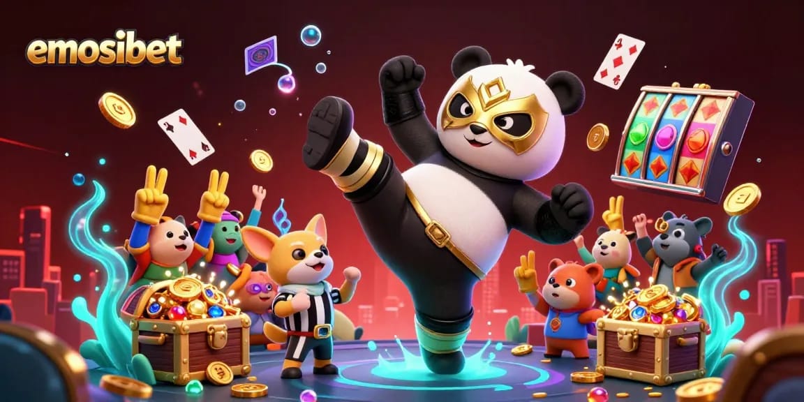 Experience the excitement of playing at emosibet with vibrant visuals and engaging casino elements.