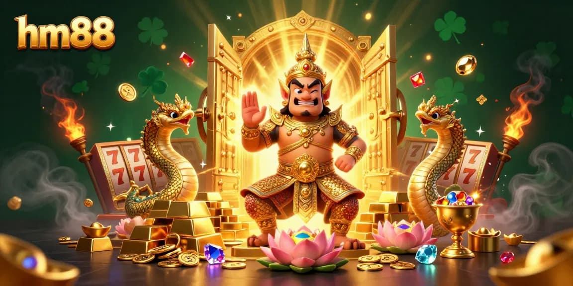 hm88 showcases an exciting casino scene with vibrant characters and rich elements for thrilling gaming experiences.