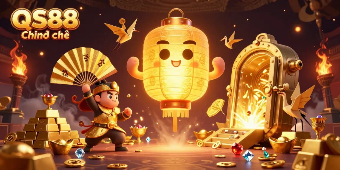 Experience winning dynamics at QS88 Chính thức with vibrant 3D casino elements and golden treasures.