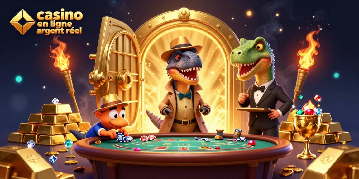 Découvrez un jeu passionnant de casino en ligne argent réel avec des personnages de dinosaures en pleine action.