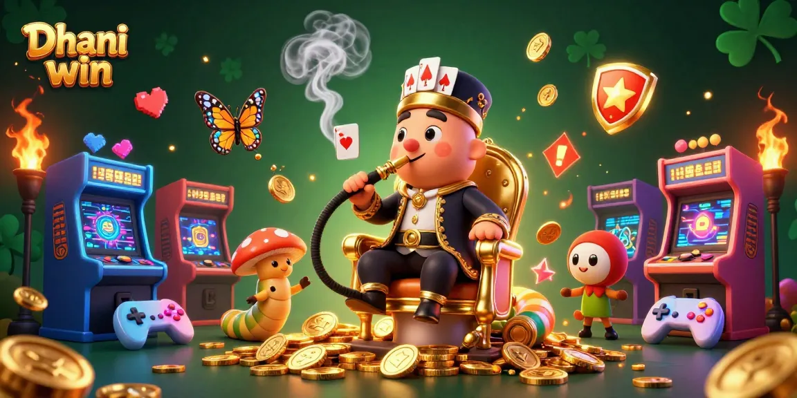 Dhani win offers an amazing gaming experience through exciting illustrations of a vibrant casino atmosphere, showcasing colorful gaming elements.