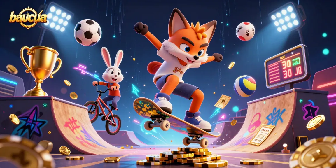 Experience the excitement of baucua with animated characters and dynamic casino gaming elements.