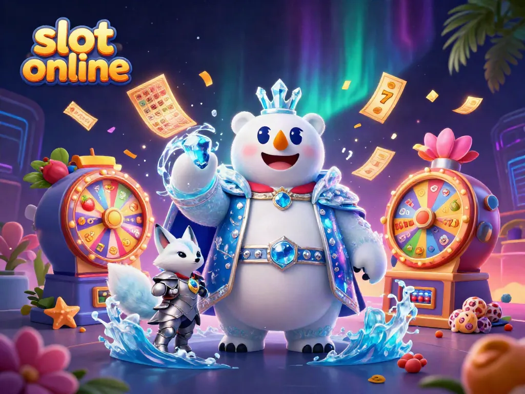 Spin and win with vibrant slot online graphics featuring animated characters and game elements.