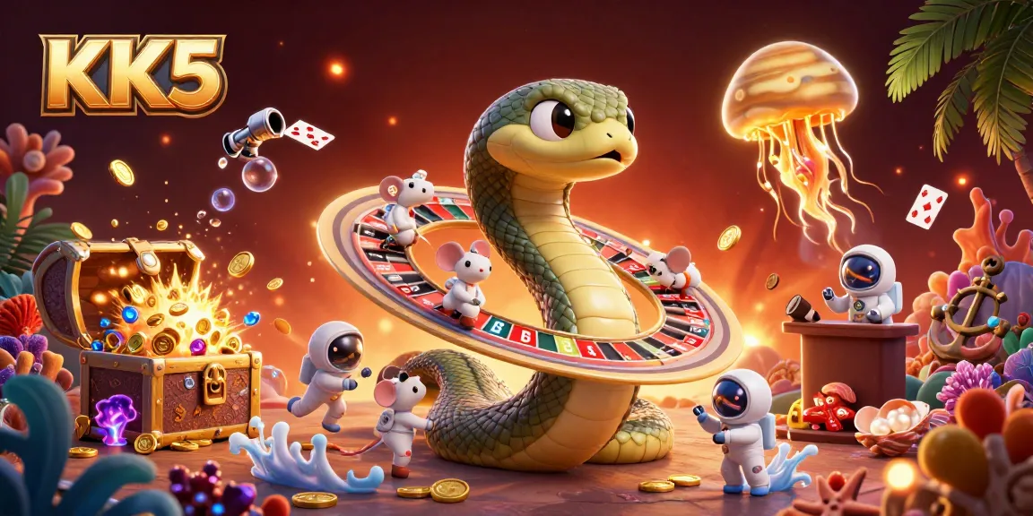 Engage with thrilling KK5 casino experience, where astronaut mice bet on planet rings as a roulette wheel.