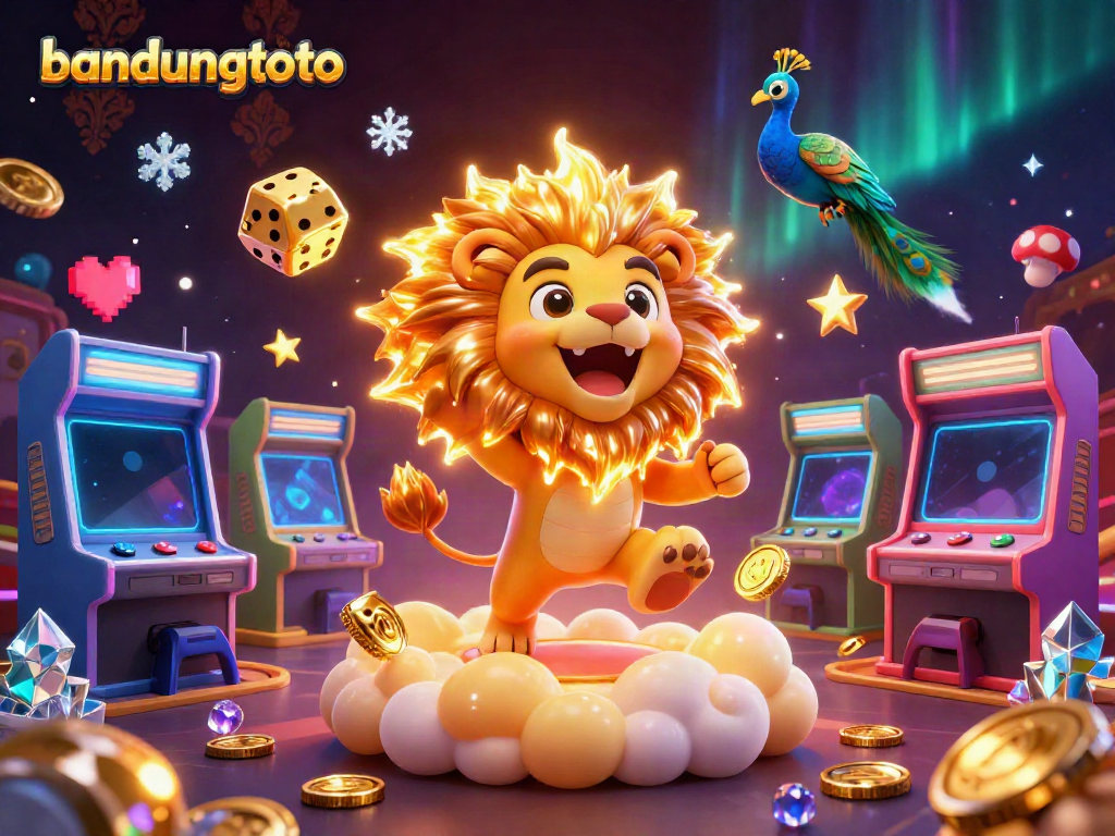 Experience the excitement of bandungtoto with vibrant 3D casino-themed digital art.