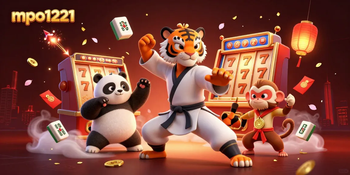 Engage with mpo1221 in a vibrant 3D scene of gambling excitement and playful interactions.