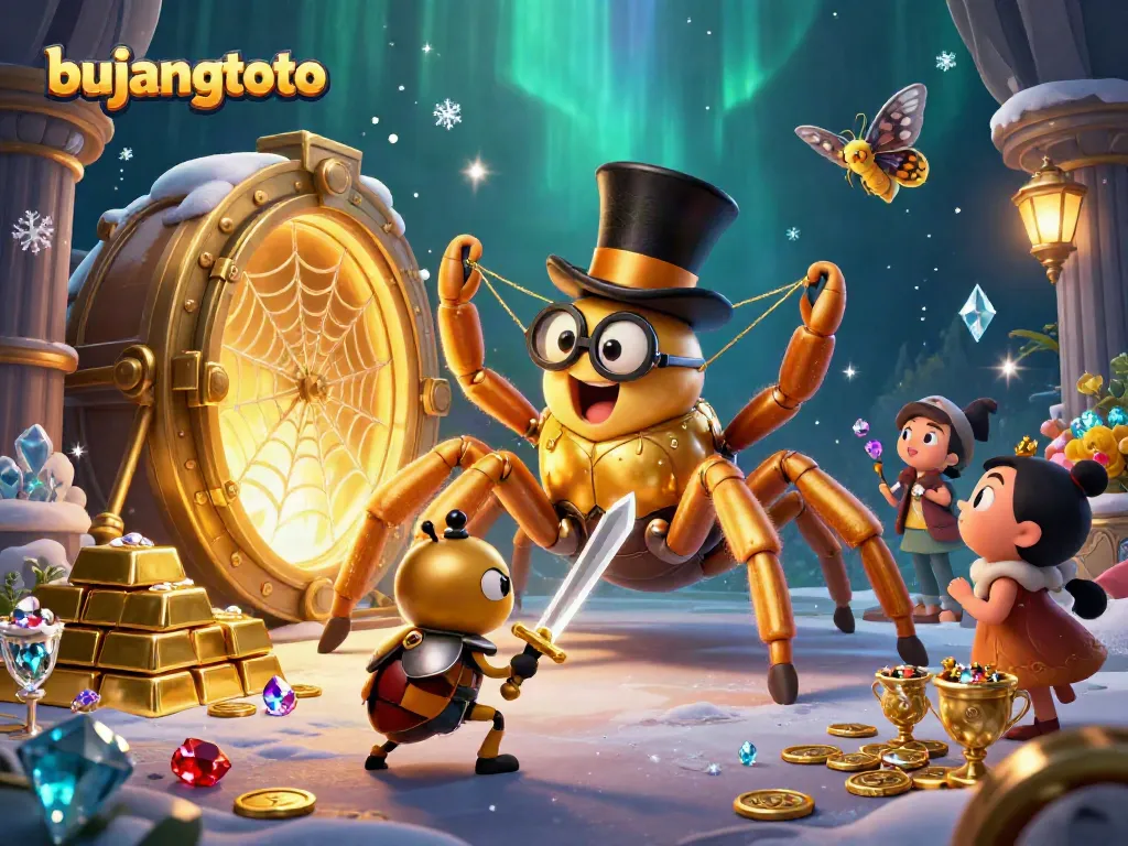 Engage with bujangtoto's vibrant 3D casino adventure featuring a heroic beetle knight and treasures.