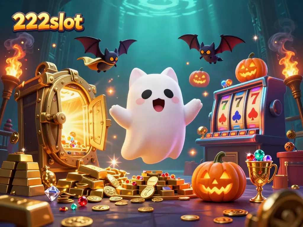 Gandakan kesenangan bermain di 222slot dengan kucing hantu riang dan teman vampirnya yang melintas di dunia kasino!