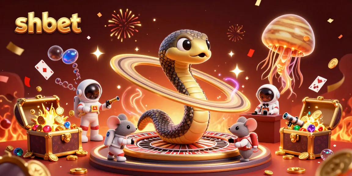 Experience thrilling betting with shbet in this richly illustrated cosmic casino scene.
