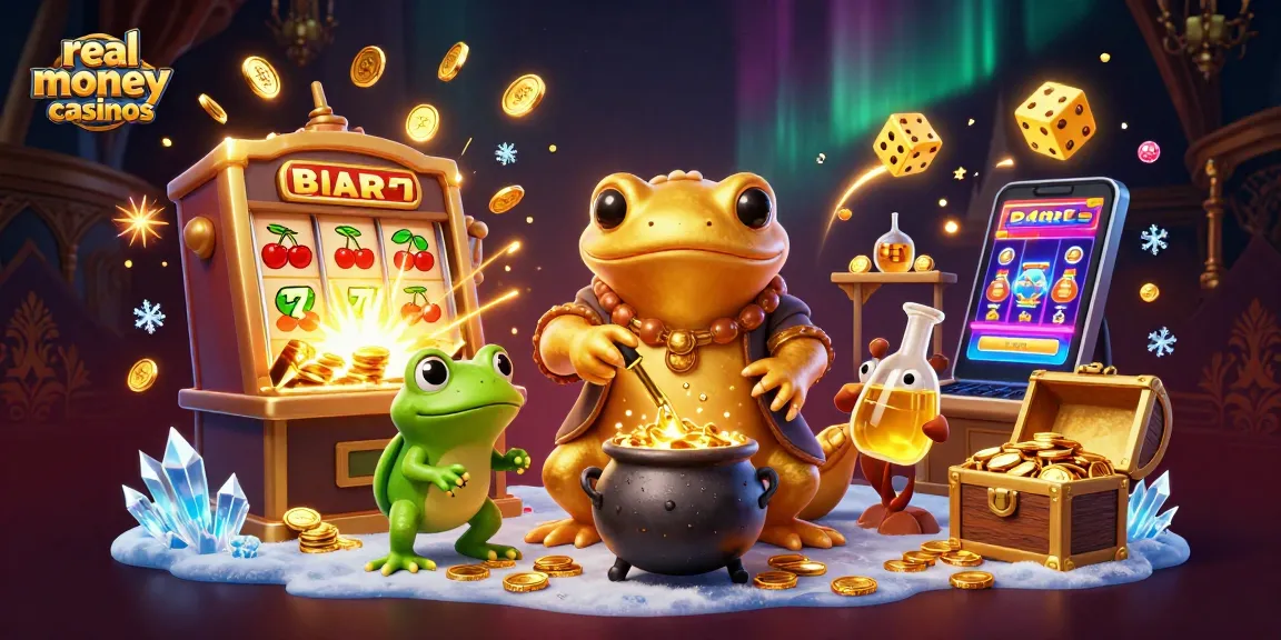 Experience real money casinos with vibrant slots and a magical alchemist scene.