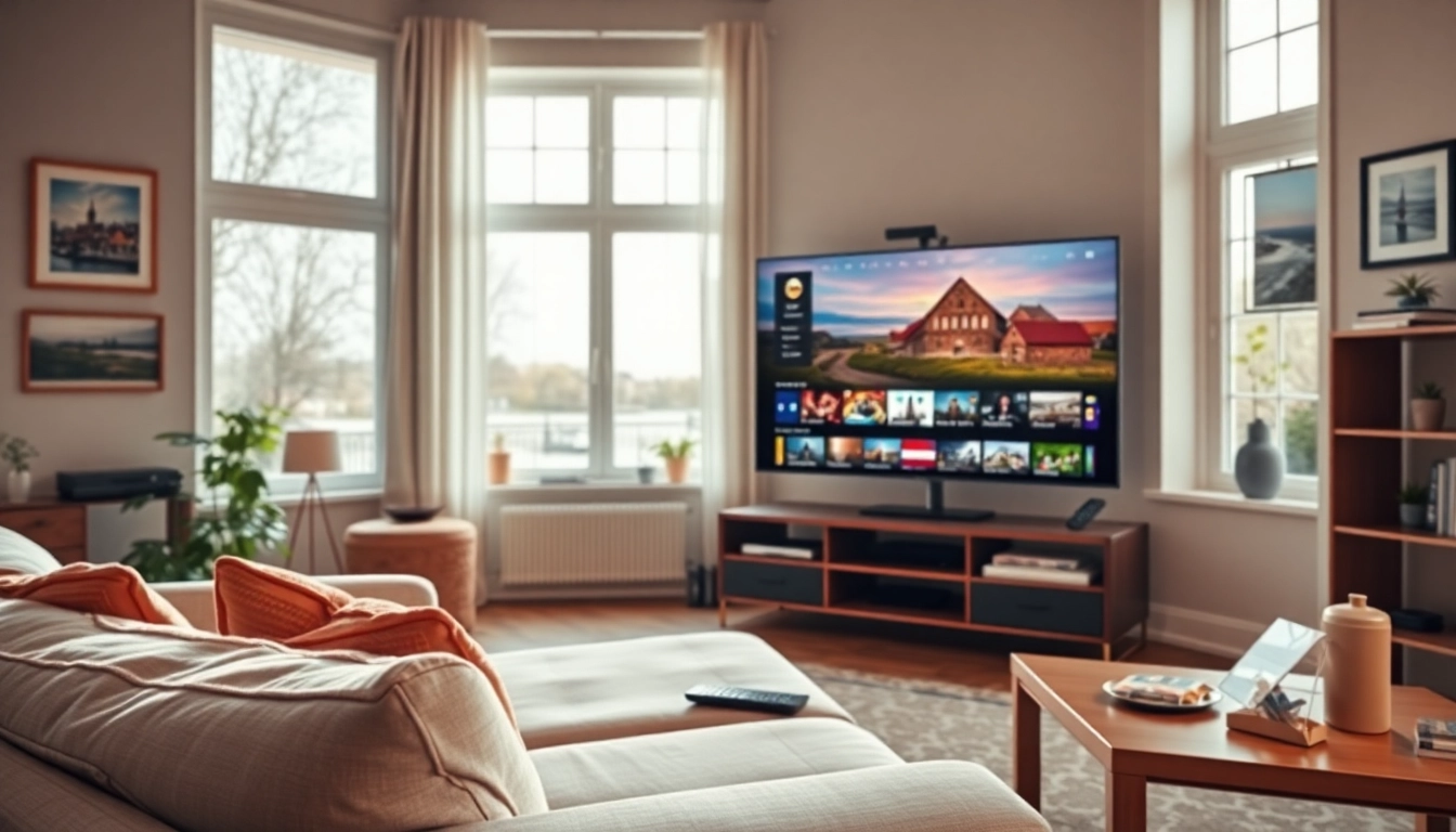 Enjoy watching IPTV Denmark channels in a cozy setting with vibrant colors and inviting ambiance.