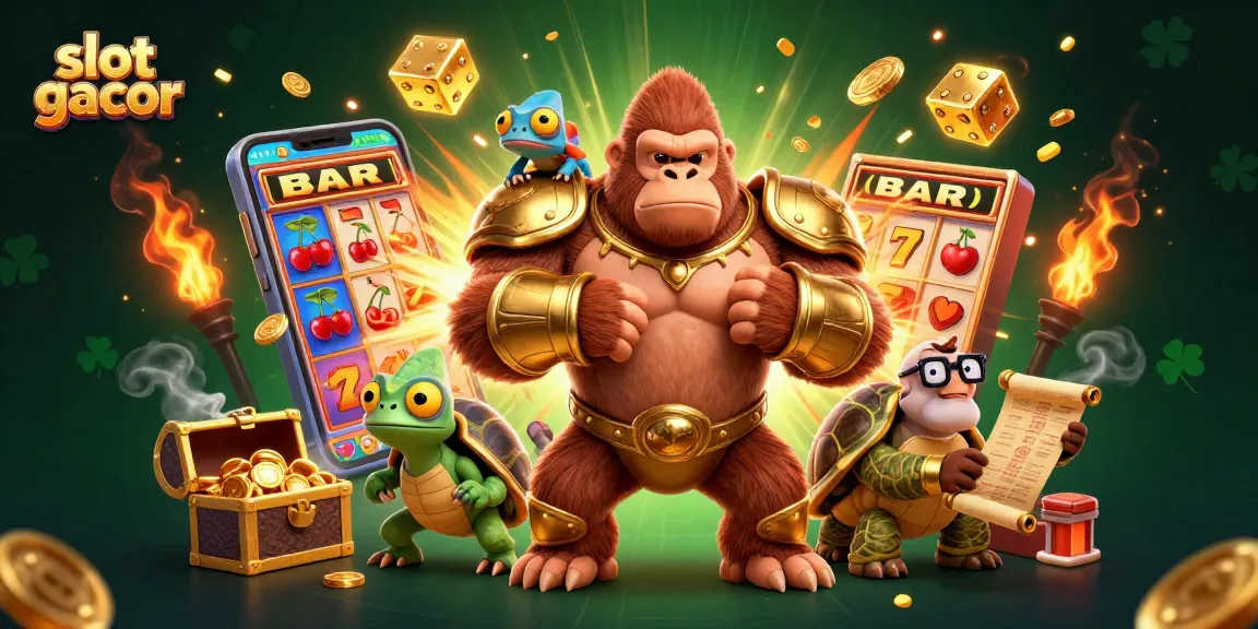 Experience the excitement of slot gacor with this vibrant, action-packed casino illustration.