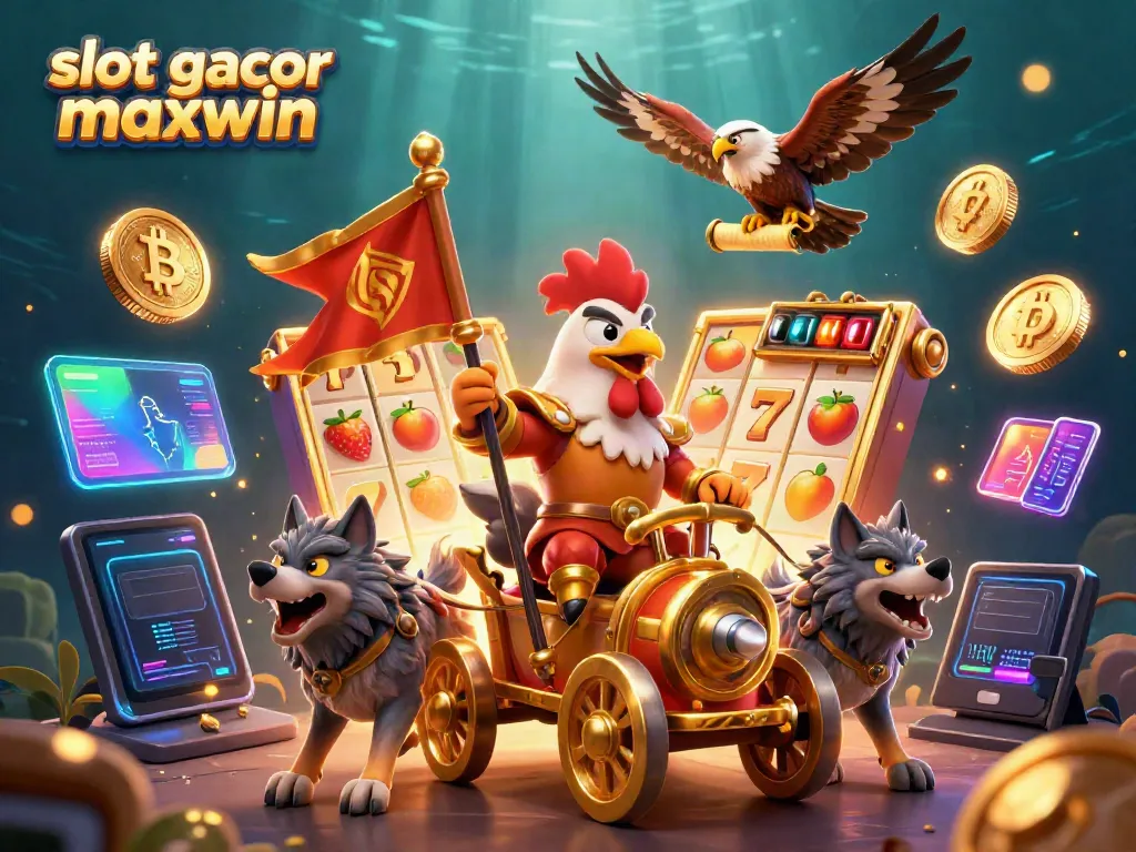 Slot gacor maxwin menampilkan simbol buah cerah dan jackpot bersinar dalam permainan slot