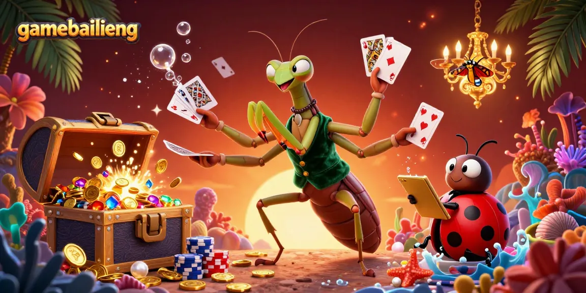 Experience thrilling gameplay at gamebailieng with dynamic casino characters and vibrant elements in a stunning 3D illustration.
