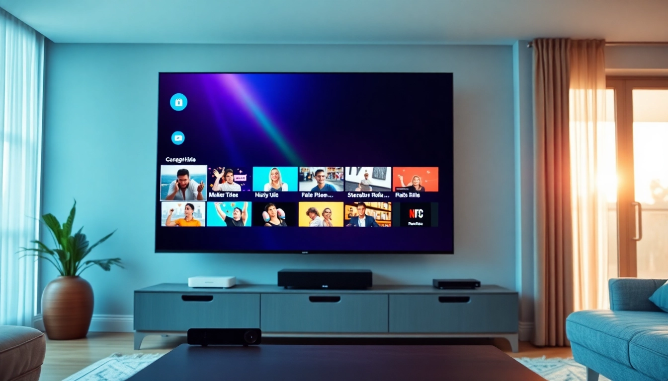 Experience the excitement of an iptv free trial with vibrant channels displayed on a modern TV.
