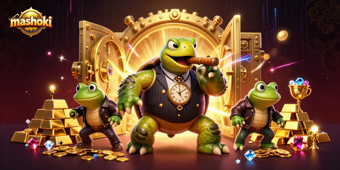 Experience winning strategies with mashoki in an energetic casino scene filled with treasure.