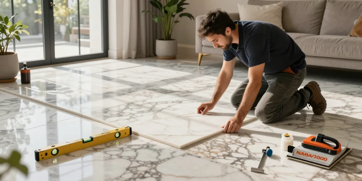 Premium marble installation by NAGA2000 showcasing elegant flooring textures in a bright interior.