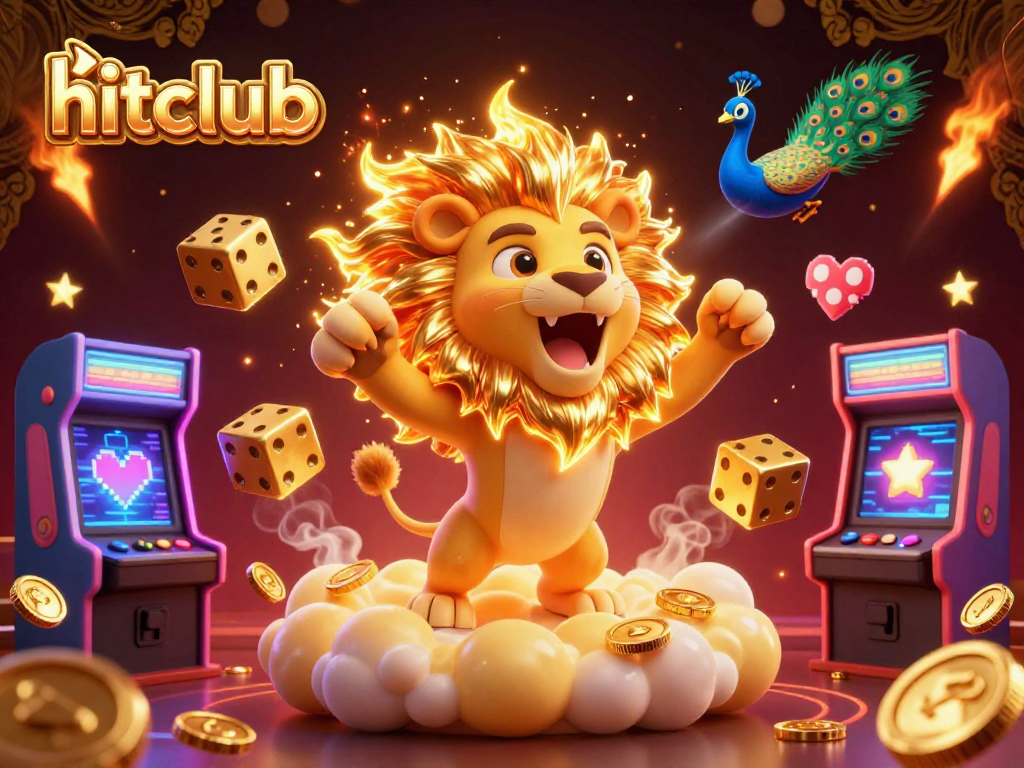 Experience the thrill at hitclub with a vibrant casino scene featuring 3D elements and a dynamic atmosphere.