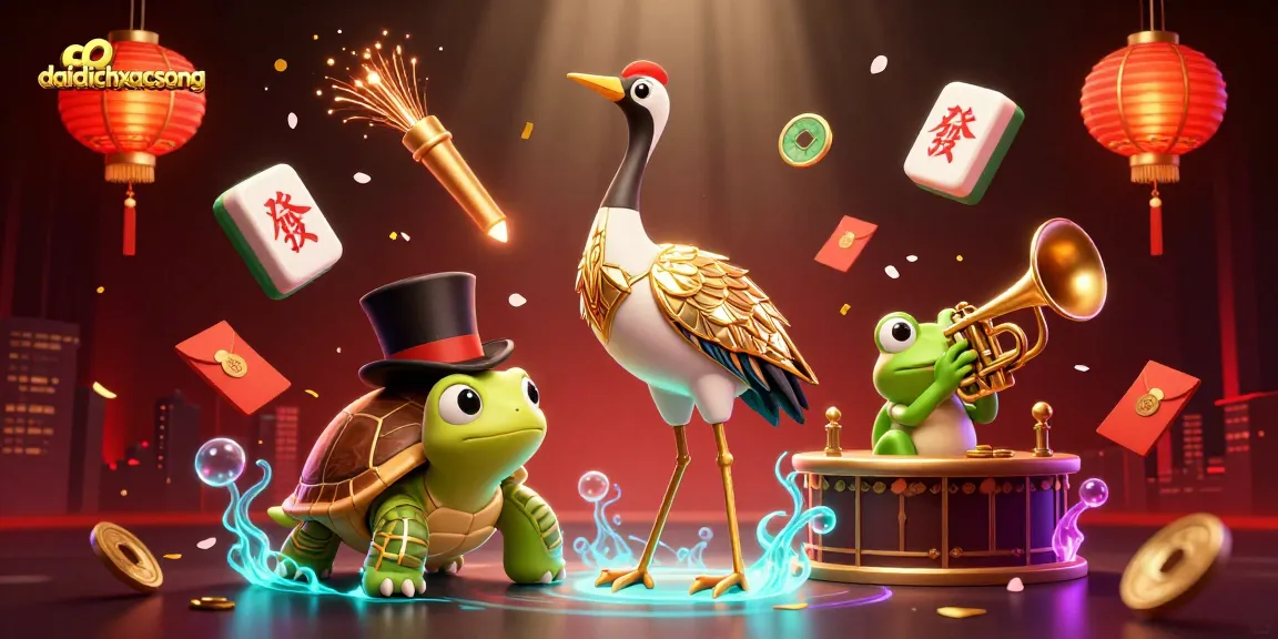 Experience thrilling gameplay in daidichxacsong with lively characters at a speakeasy bar amidst cascading casino elements.