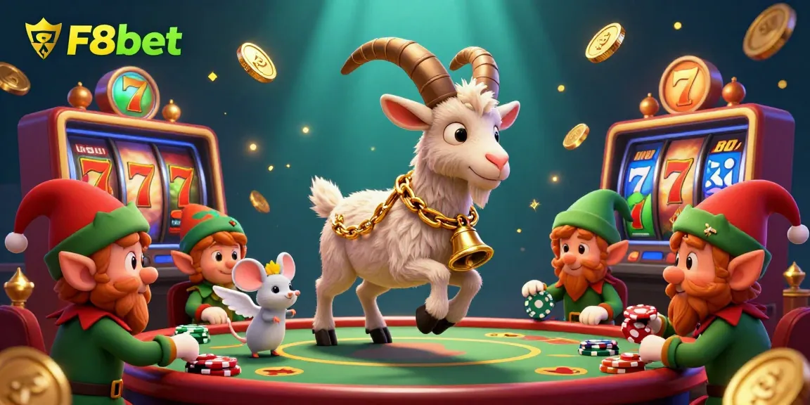 Experience festive gaming thrills at F8bet with exciting visuals of Krampus and playful characters.