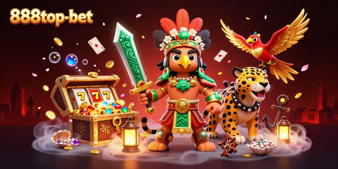 Experience the excitement of 888top-bet with a vibrant illustration featuring dynamic casino elements.
