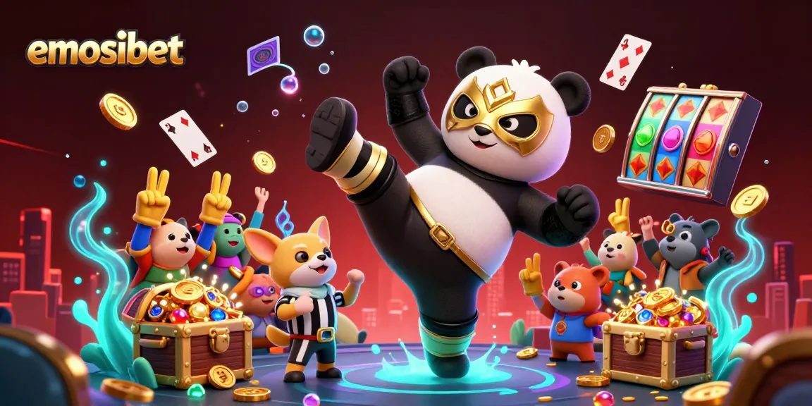 Experience the excitement of playing at emosibet with vibrant visuals and engaging casino elements.