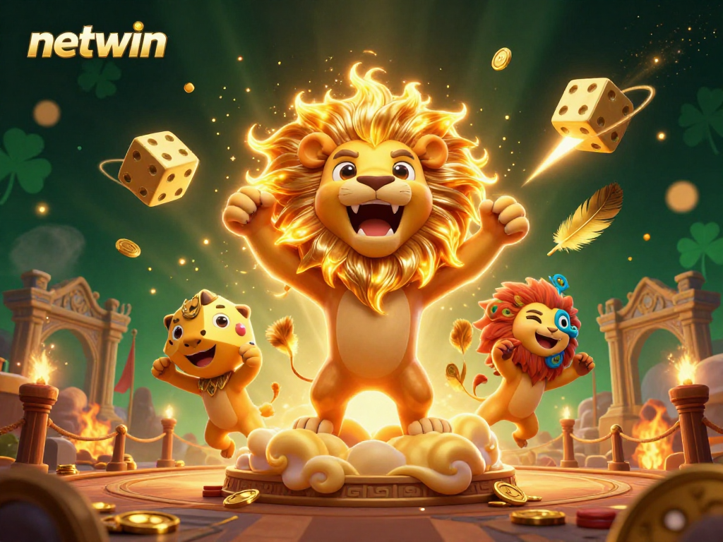 Experience thrilling gameplay with netwin in a vibrant 3D casino-themed illustration.