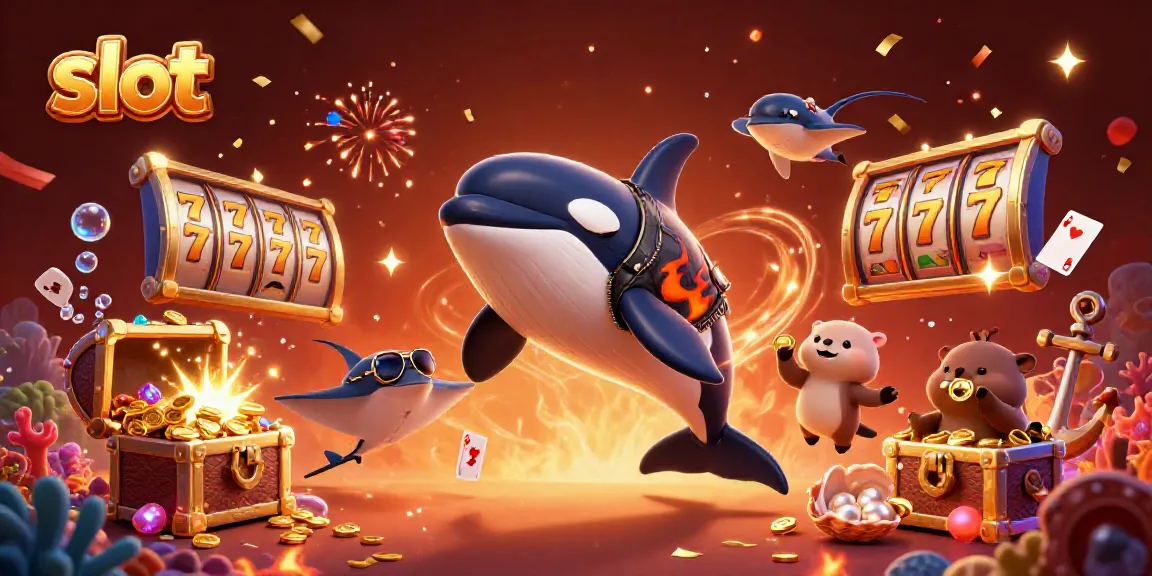 Slot mesin yang menghibur, orca, dan mantaray bersantai di lautan karunia.