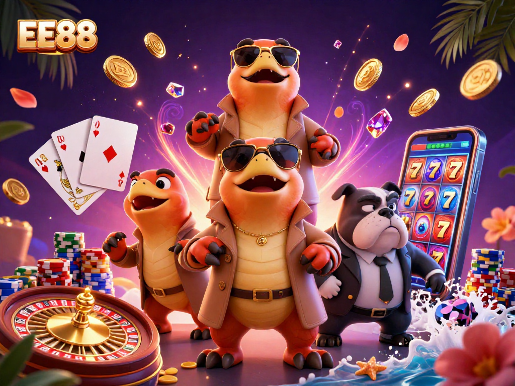 Experience the thrilling EE88 casino vibe with raptors in disguise and lively game elements.