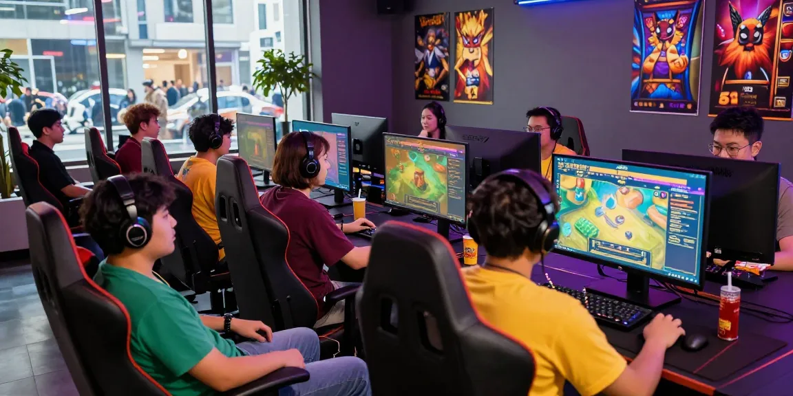 Gamers engaged in we88 PGSLOT experience with vibrant studio setup.