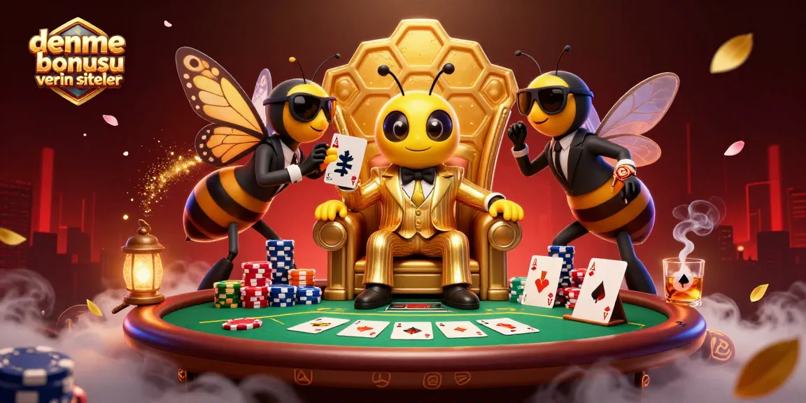 Engage with deneme bonusu veren siteler in a vibrant 3D casino scene featuring a bumblebee mob boss.