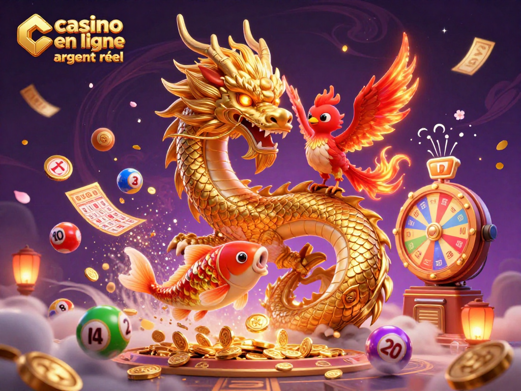 Jouez au casino en ligne argent réel avec des dragons, phoenix et des éléments de loterie dynamiques.