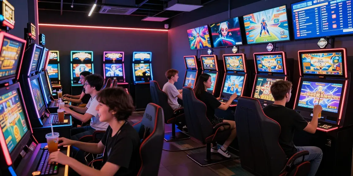 Exciting gaming scene at CIKA4D, showcasing vibrant slot machines and engaged players.