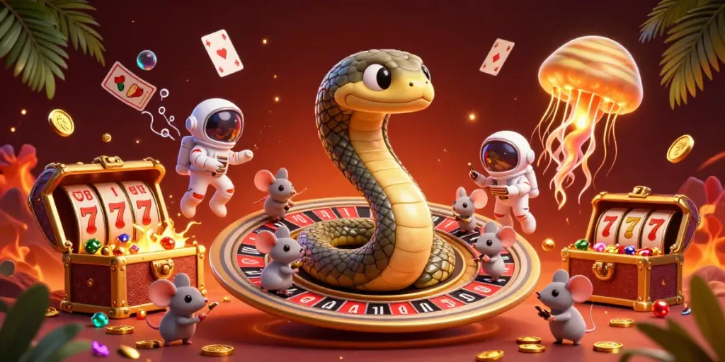 Engage with exciting games at good88 featuring a vibrant casino scene with dynamic characters and elements.