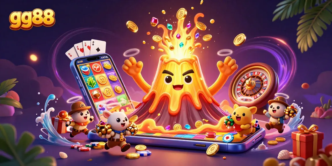 Experience the excitement of gg88 with a vibrant scene of treasure and gaming elements.