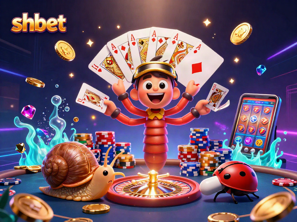 Engage with shbet's thrilling casino adventures featuring a lively cartoon dealer and vibrant gaming elements.