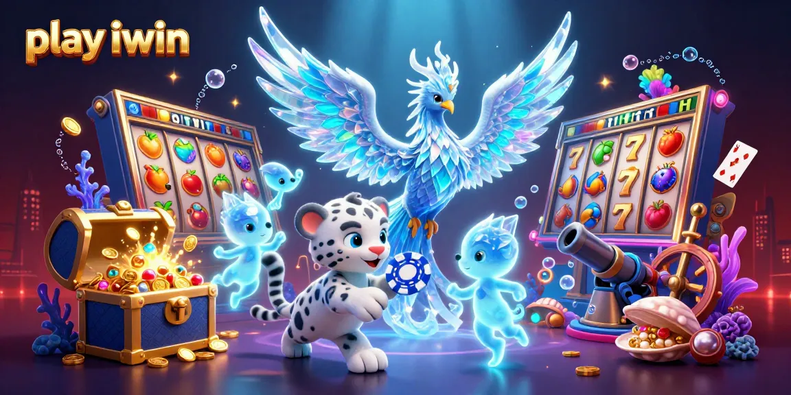 Play iwin and win with an ultra-detailed 3D scene of vibrant casino characters.