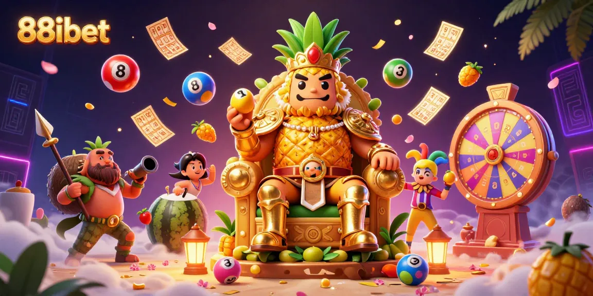 Experience the vibrant excitement of 88ibet with golden casino characters and colorful game elements.